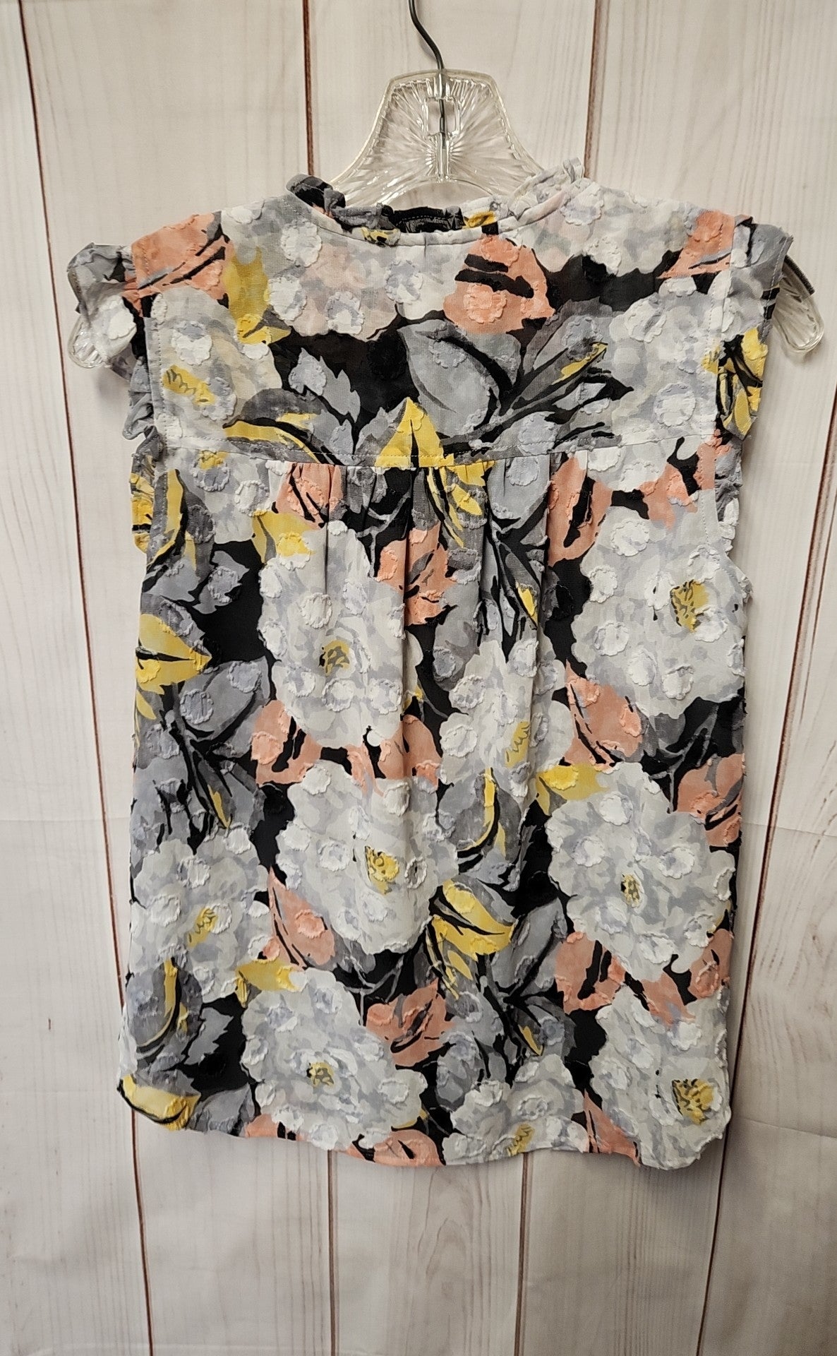 Loft Women's Size S Gray Floral Sleeveless Top