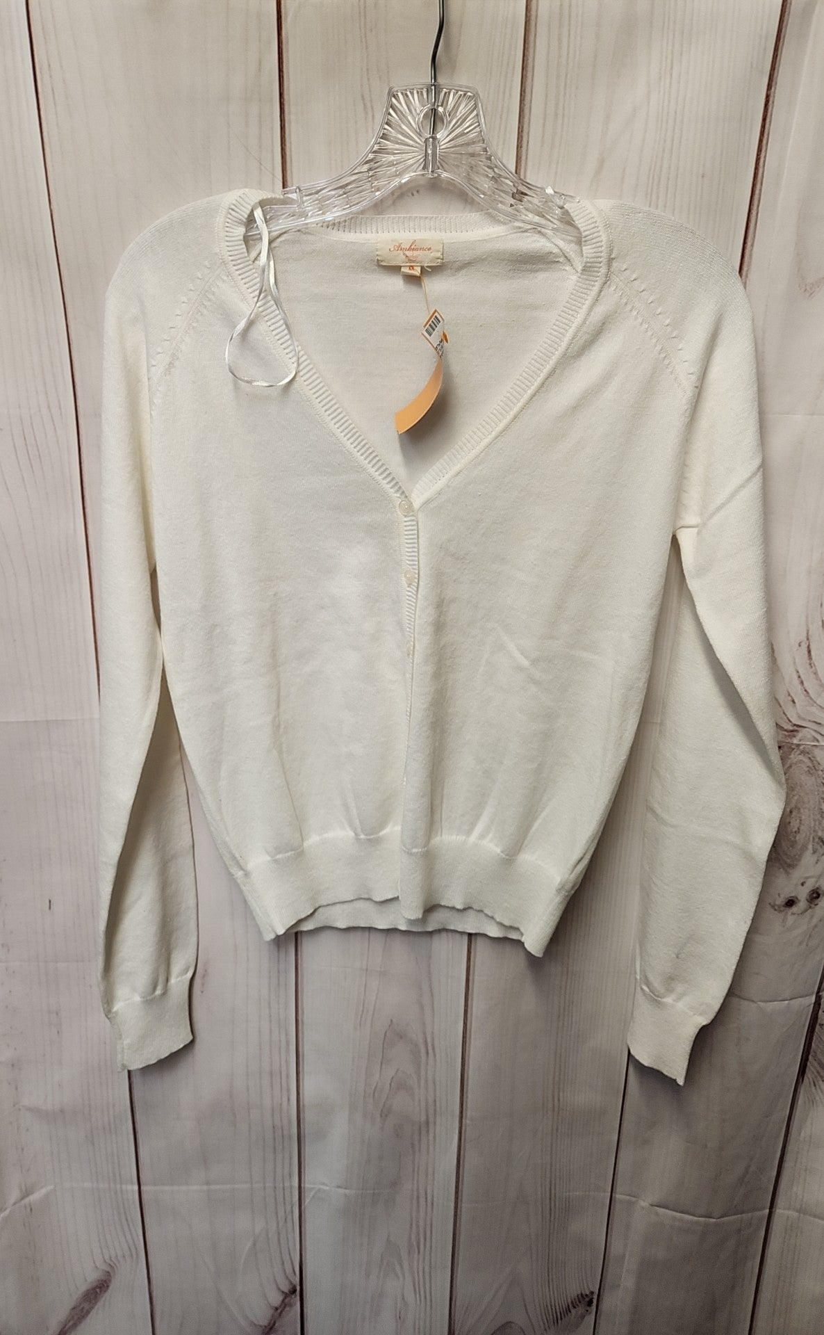 Ambiance Women's Size M White Cardigan