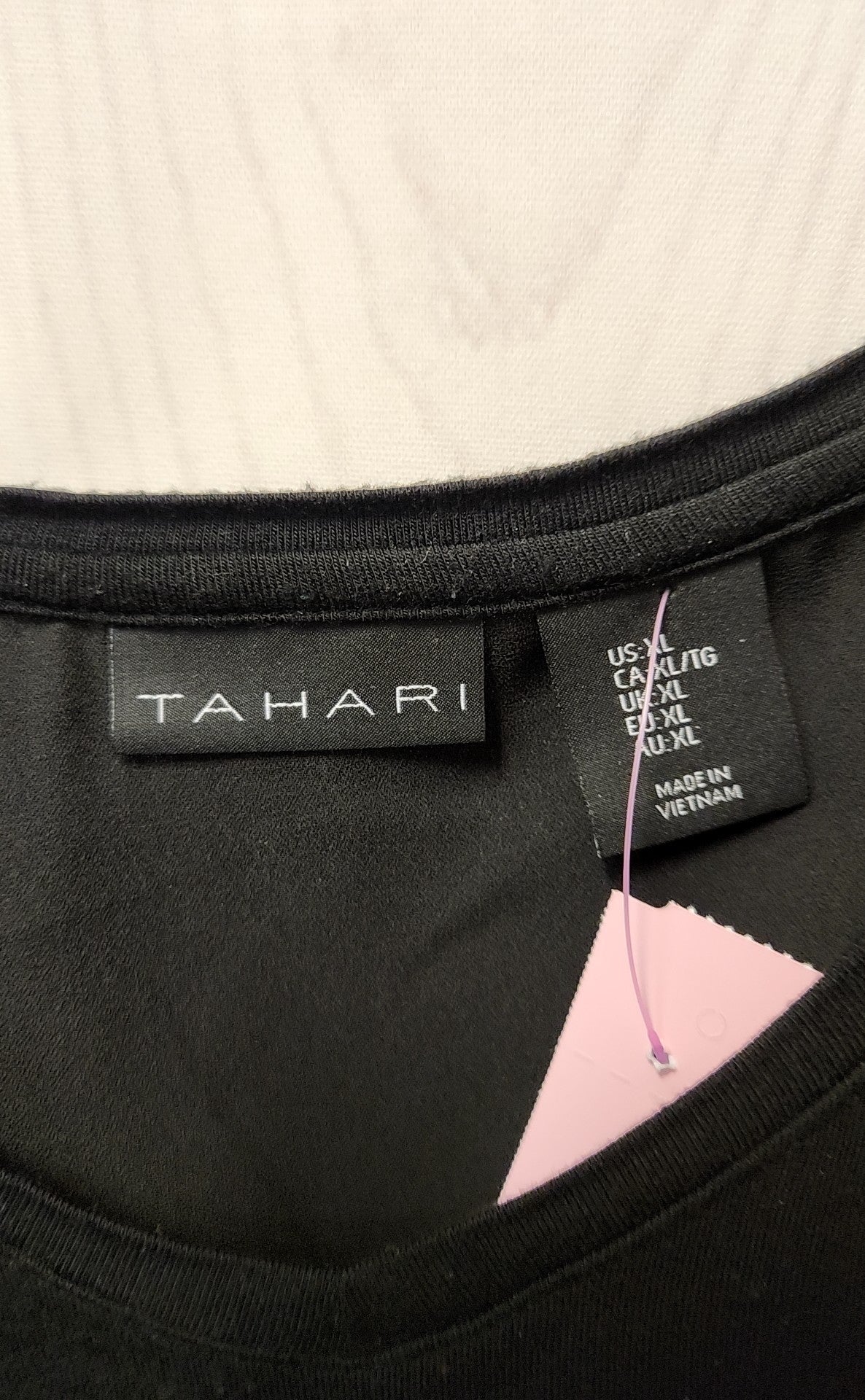 Tahari Women's Size XL Black Short Sleeve Top
