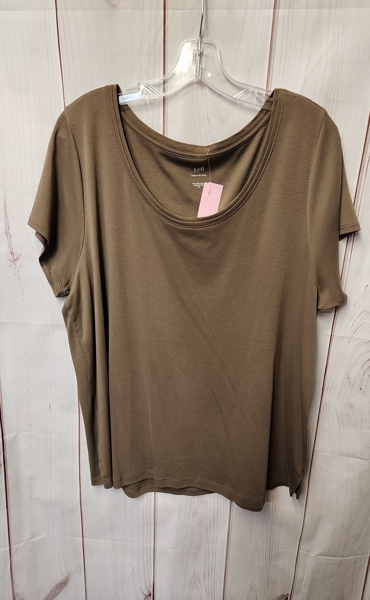 J Jill Women's Size XL Brown Short Sleeve Top