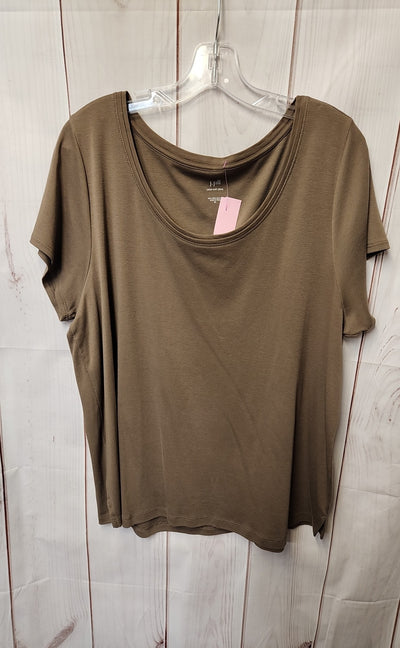 J Jill Women's Size XL Brown Short Sleeve Top