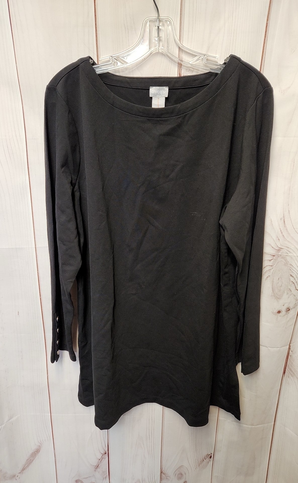Chico's Women's Size 3 = US XL Black Long Sleeve Top