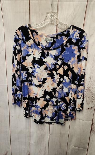 JM Collection Women's Size S Multi-Color Floral 3/4 Sleeve Top