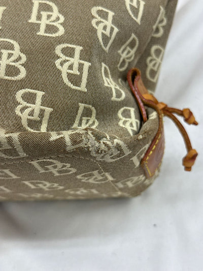 VTG Dooney & Bourke Gray Canvas Tote Bag AS IS - wear on corners