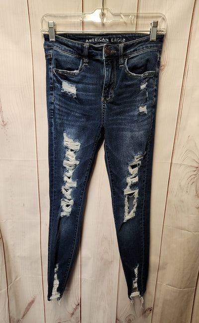 American Eagle Women's Size 26 (1-2) Blue Jeans Hi-Rise Jegging
