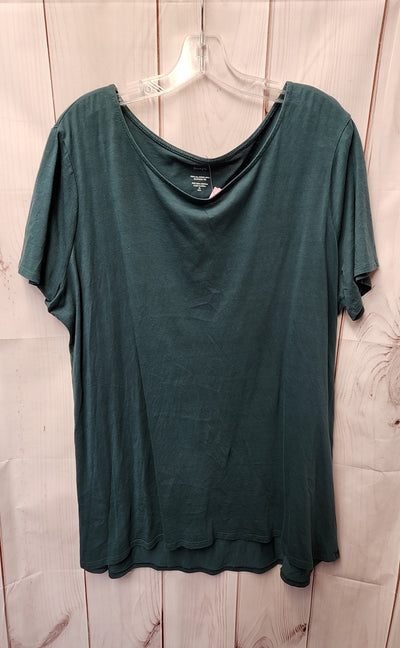 Pure Jill Women's Size XL Tall Teal Short Sleeve Top
