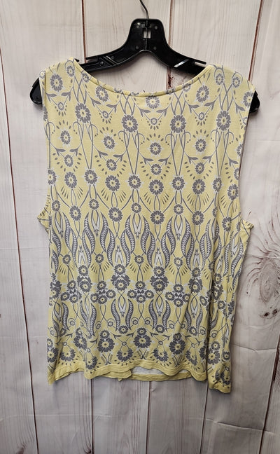 Croft & Barrow Women's Size XL Yellow Floral Sleeveless Top