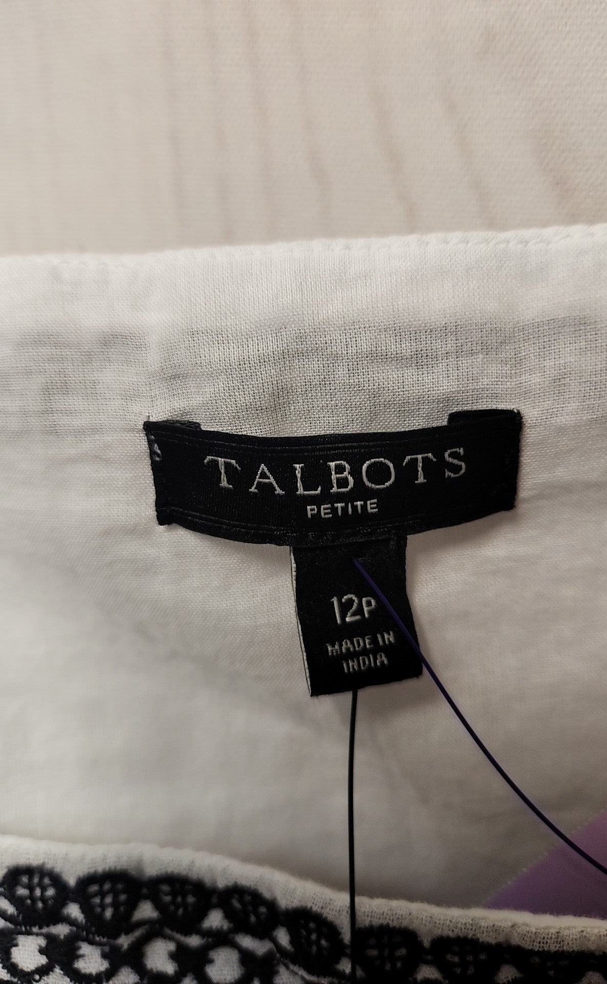 NWT Talbots Women's Size 12 Petite White Dress