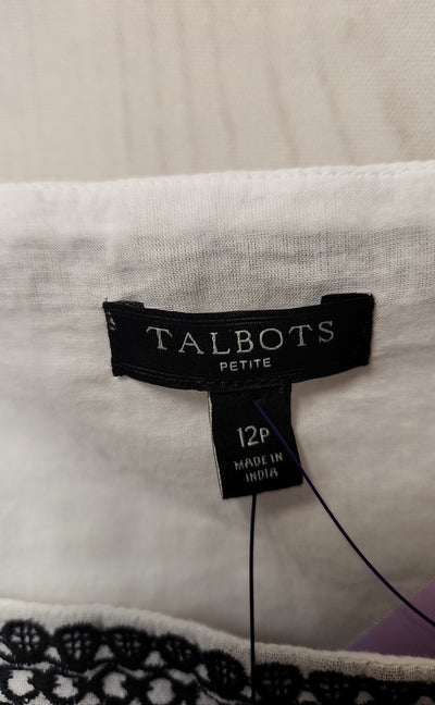 NWT Talbots Women's Size 12 Petite White Dress