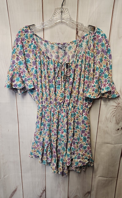 White Birch Women's Size S Multi-Color Floral Romper
