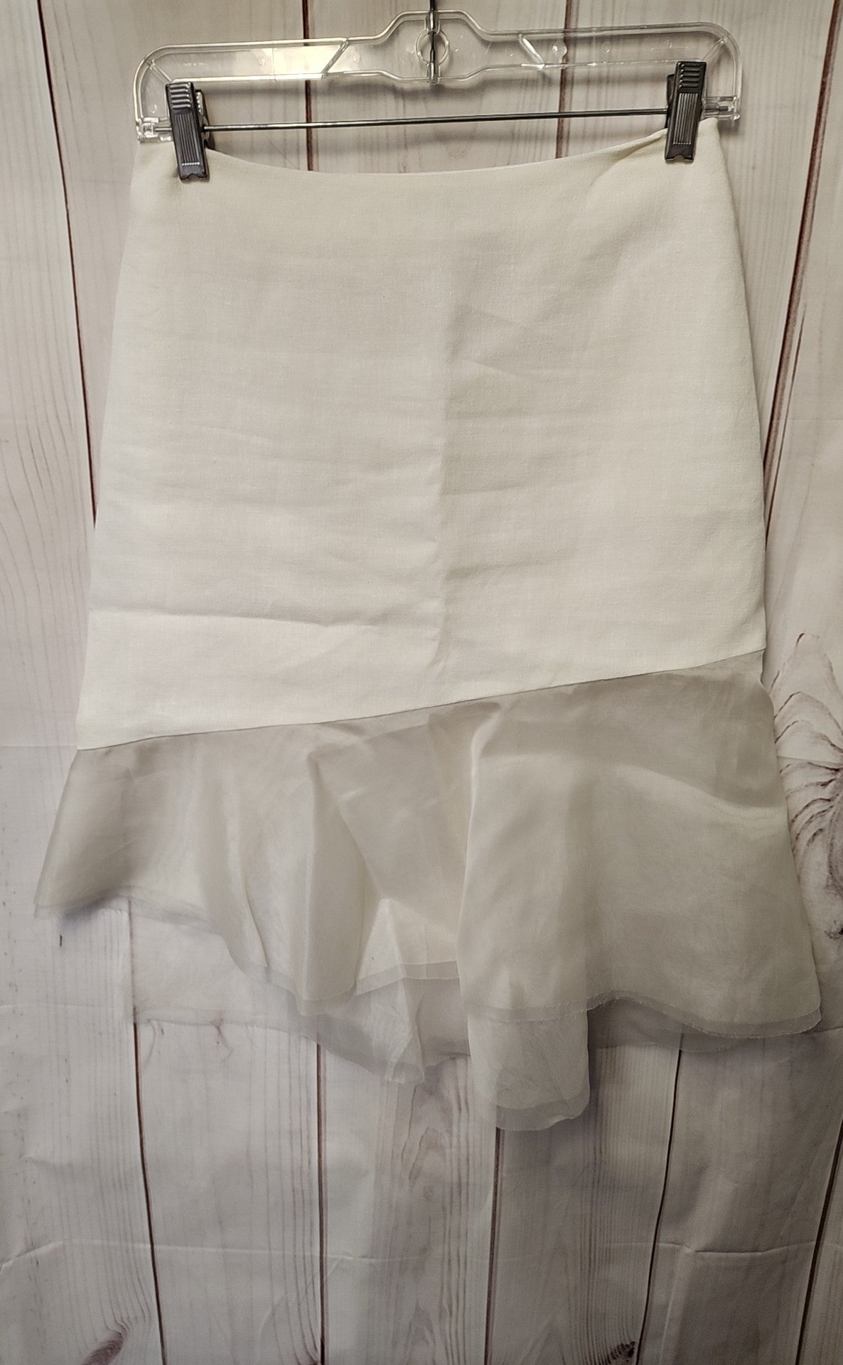 Joseph Women's Size FR 34 = US XS White Linen & Silk Organza Skirt