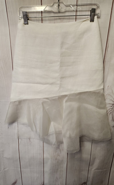 Joseph Women's Size FR 34 = US XS White Linen & Silk Organza Skirt