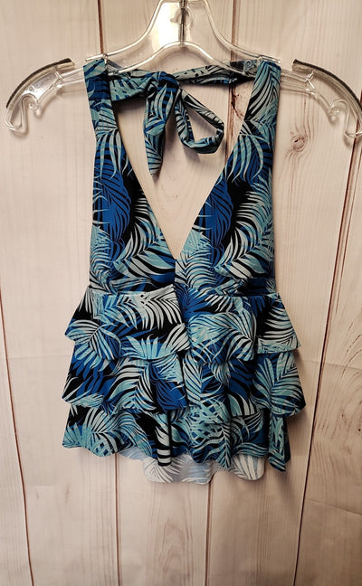Time and Tru Women's Size S Blue Swim Top