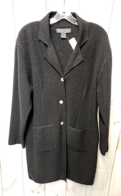 Herman Geist Women's Size L Black Wool Cardigan