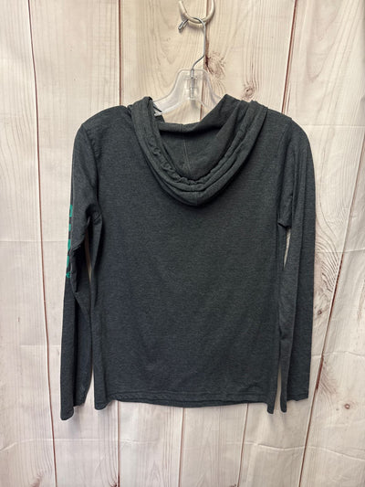 Anvil Women's Size M Gray Hooded Long Sleeve Top
