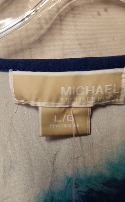 Michael Kors Women's Size L Blue 3/4 Sleeve Top