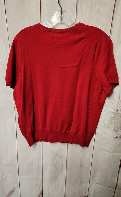 Lands End Women's Size L Red Short Sleeve Top