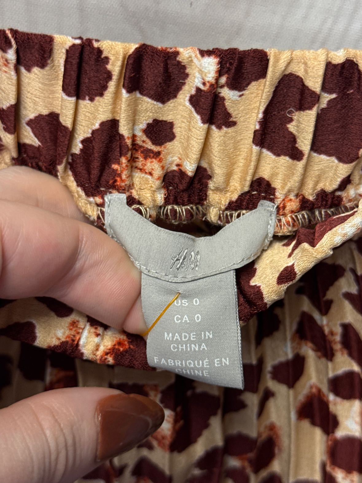 H&M Women's Size 0 Brown Animal Print Skirt