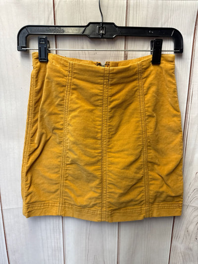 Free People Women's Size 0 Yellow Skirt