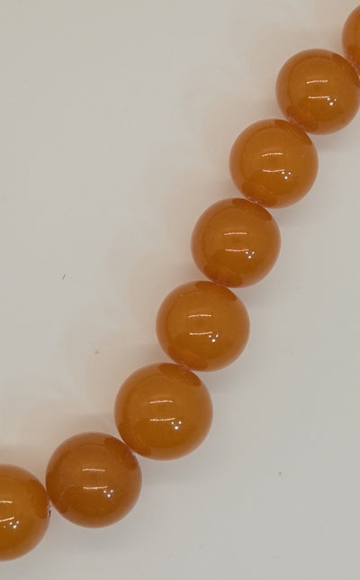 Vintage Natural Butterscotch Egg Yolk Amber Graduated Round Beads Necklace 89g