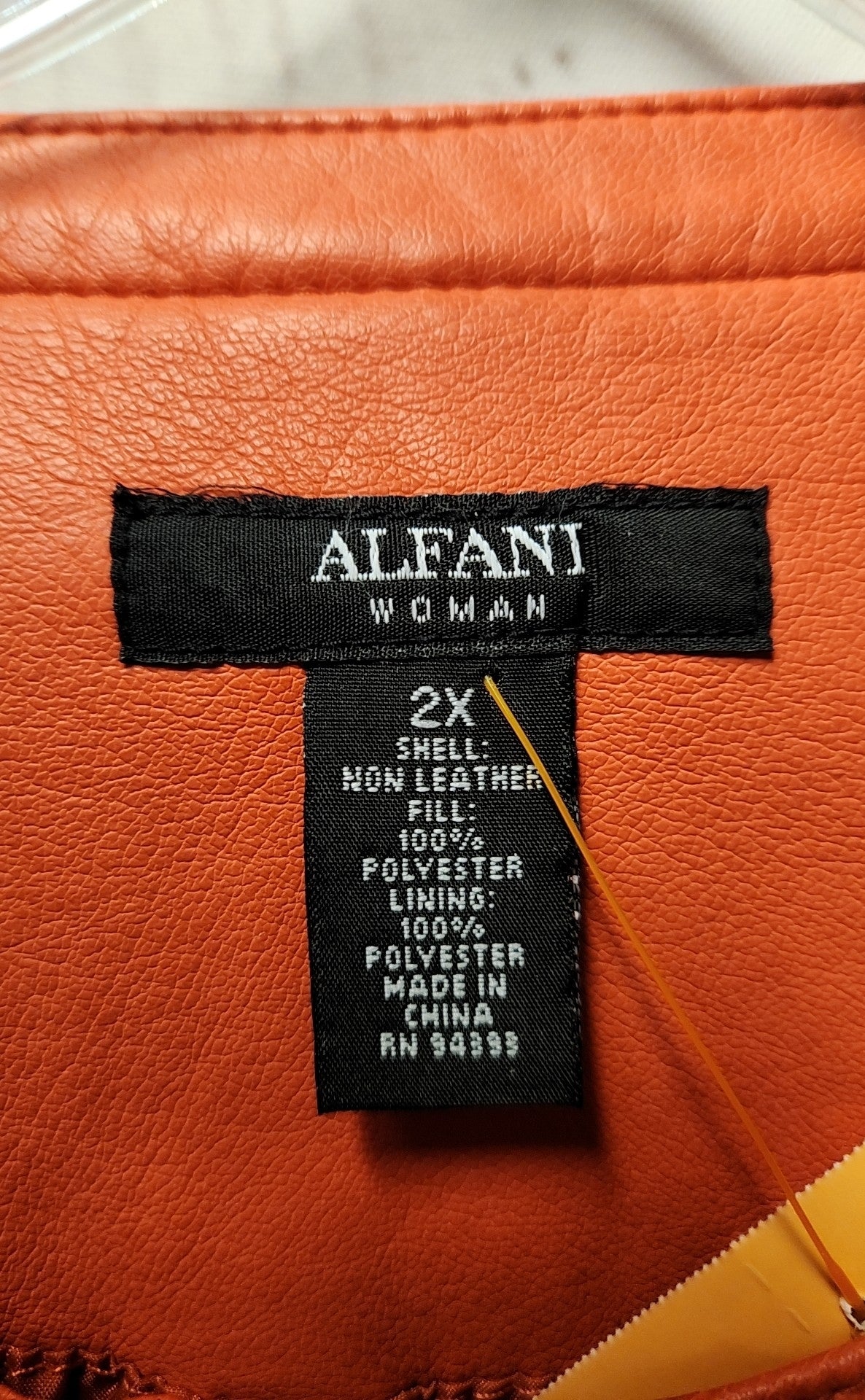 Alfani Women's Size 2X Coral Faux Leather Jacket