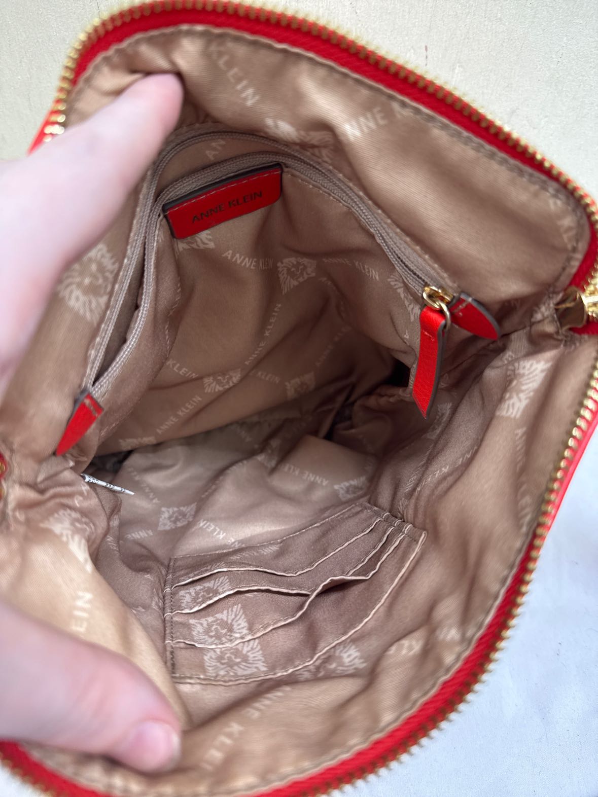 Anne Klein Red Crossbody Purse Bag