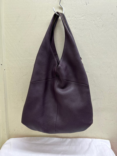 Pour la Victoire Purple Leather Hobo Shoulder Purse Bag AS IS - Wear