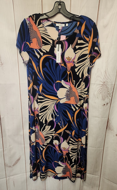 NWT Chico's Women's Size 1 = US M Blue Floral Dress