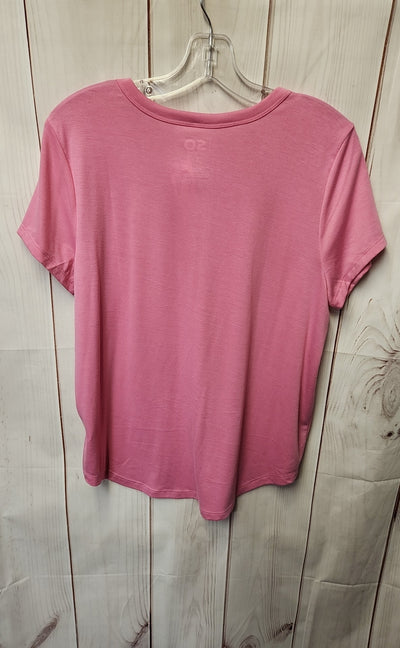 So Women's Size L Pink Short Sleeve Top