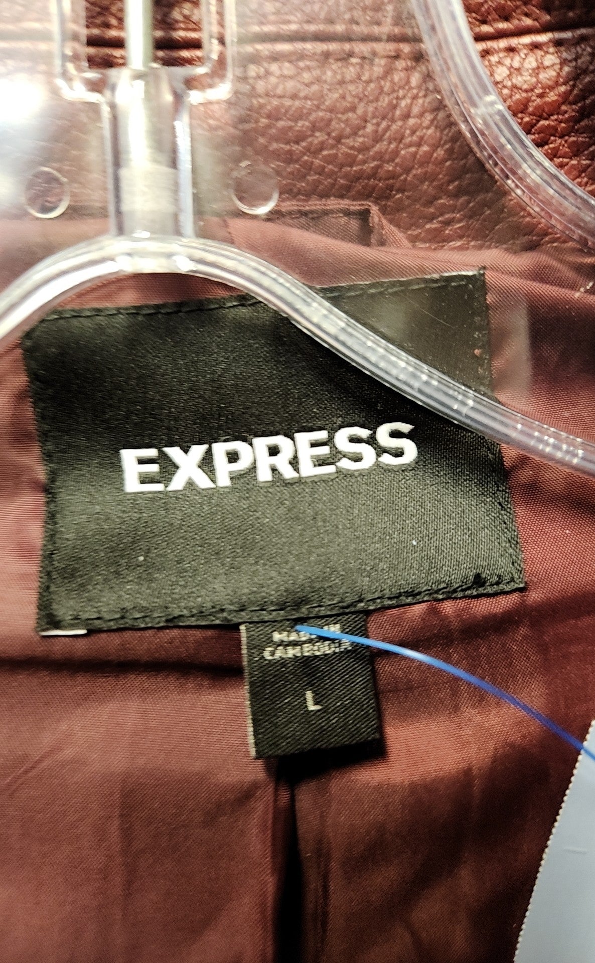 Express Women's Size L Maroon Wine Moto Jacket