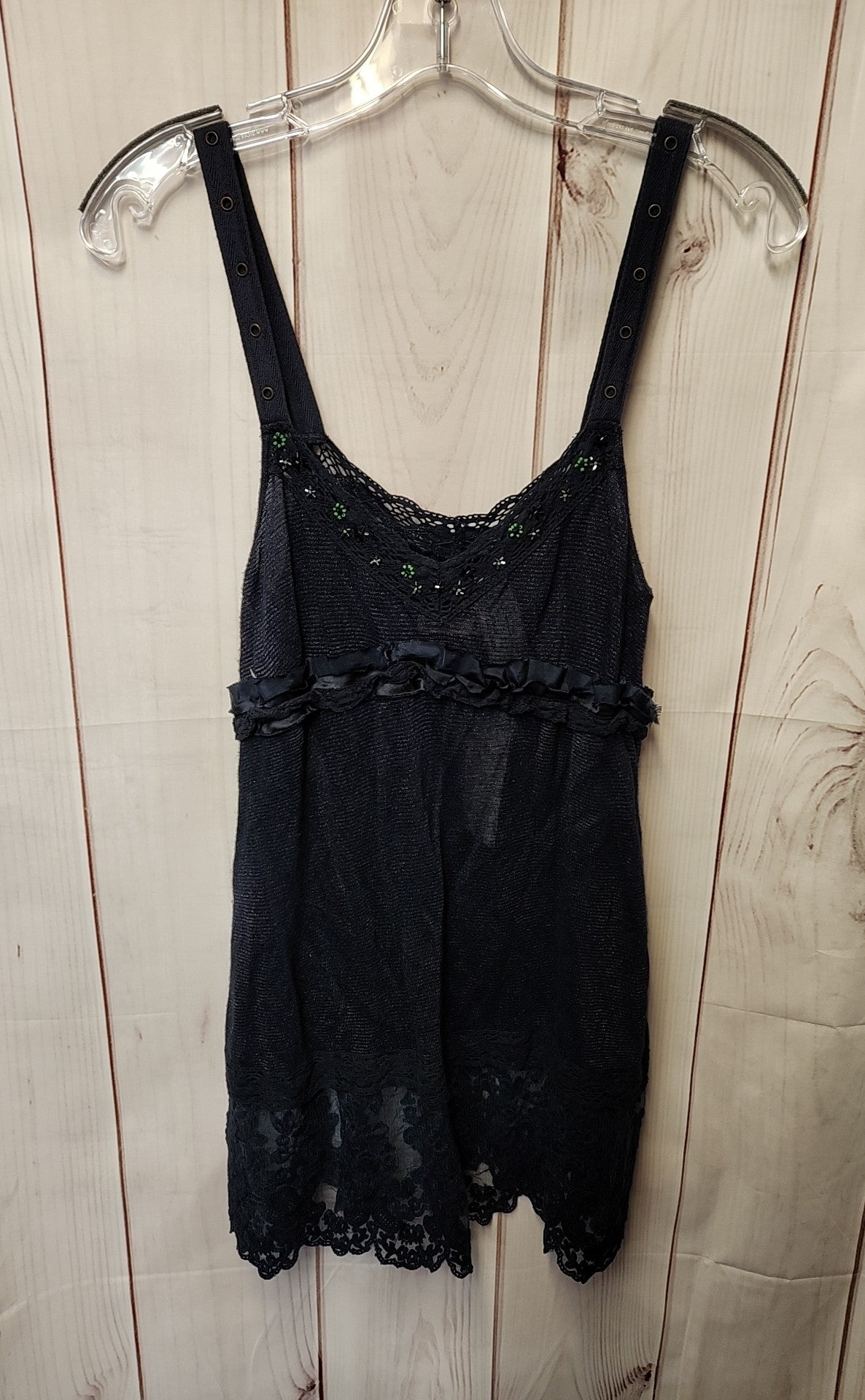 NWT Free People Women's Size 8 Navy Beaded Sleeveless Top