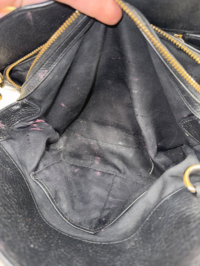Coach Mercer 30 37575 Black Leather Purse Bag AS IS - Stains Inside Bag