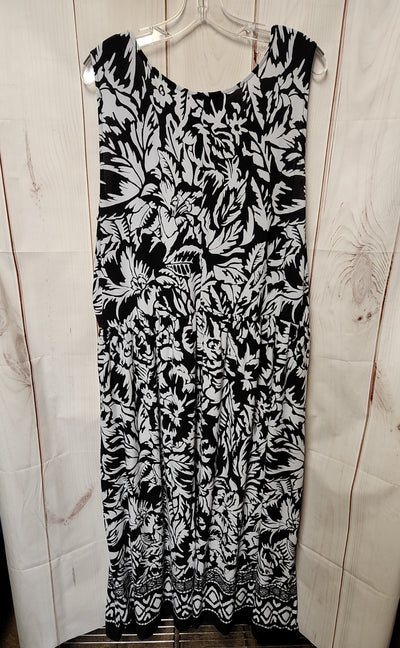 Catherines Women's Size 3X Black Floral Dress