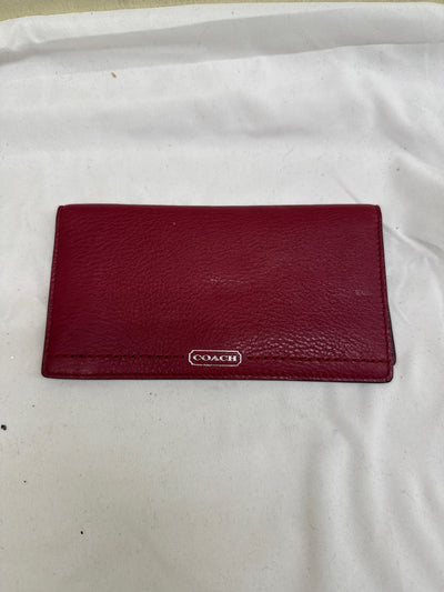 Coach Red Leather Checkbook Wallet