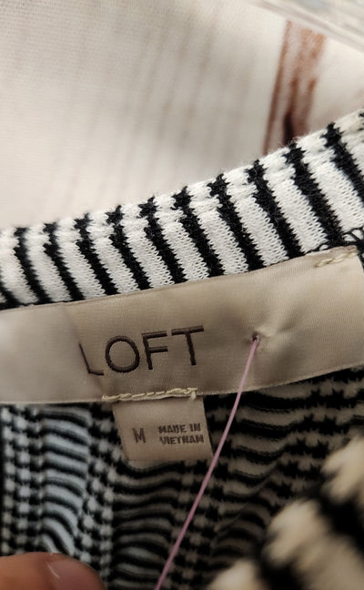 Loft Women's Size M White & Black Dress