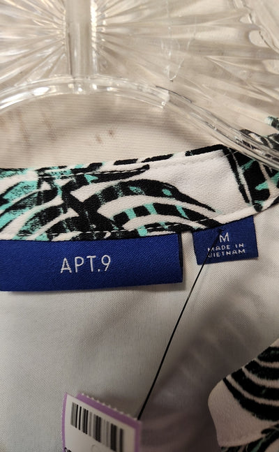 Apt 9 Women's Size M White & Green Floral Dress