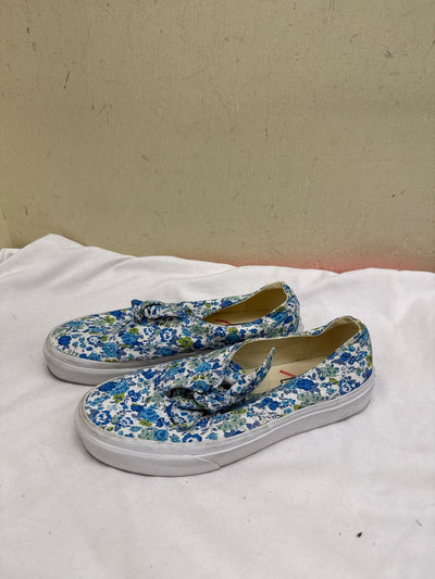 Vans Women's Size 7-1/2 Blue Floral Flats Shoes