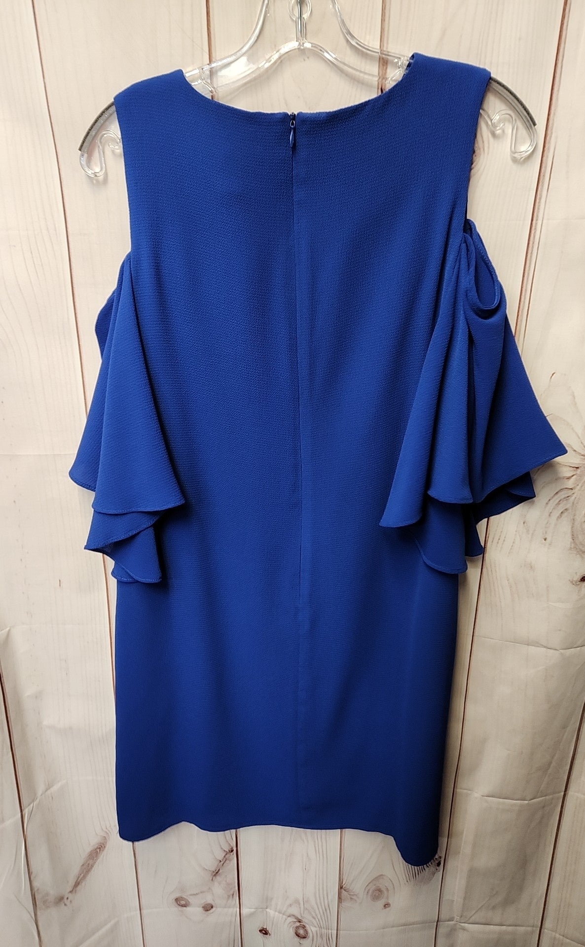 London Times Women's Size 6 Blue Cold Shoulder Dress