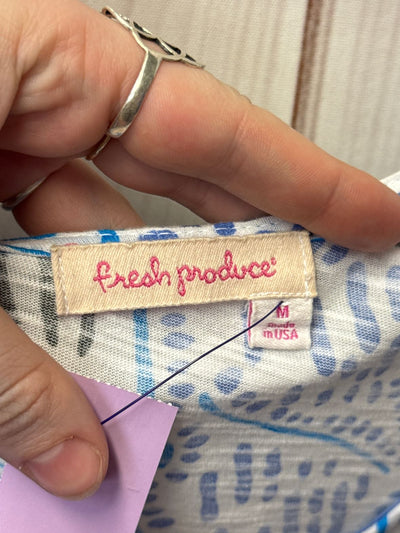 Fresh Produce Women's Size M White & Blue Dress