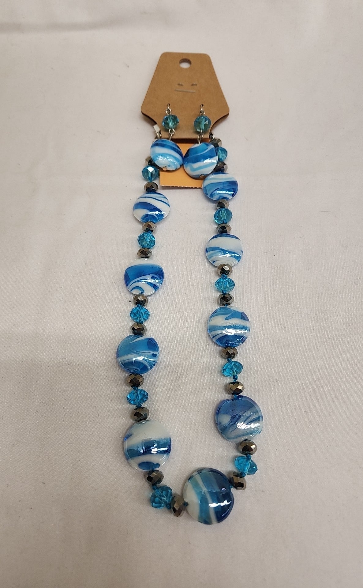 Blue Beaded Jewelry Set