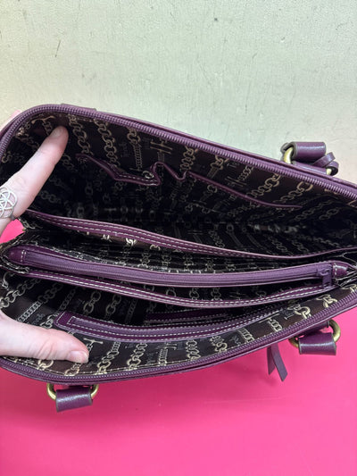 Tignanello Purple Leather Purse Bag