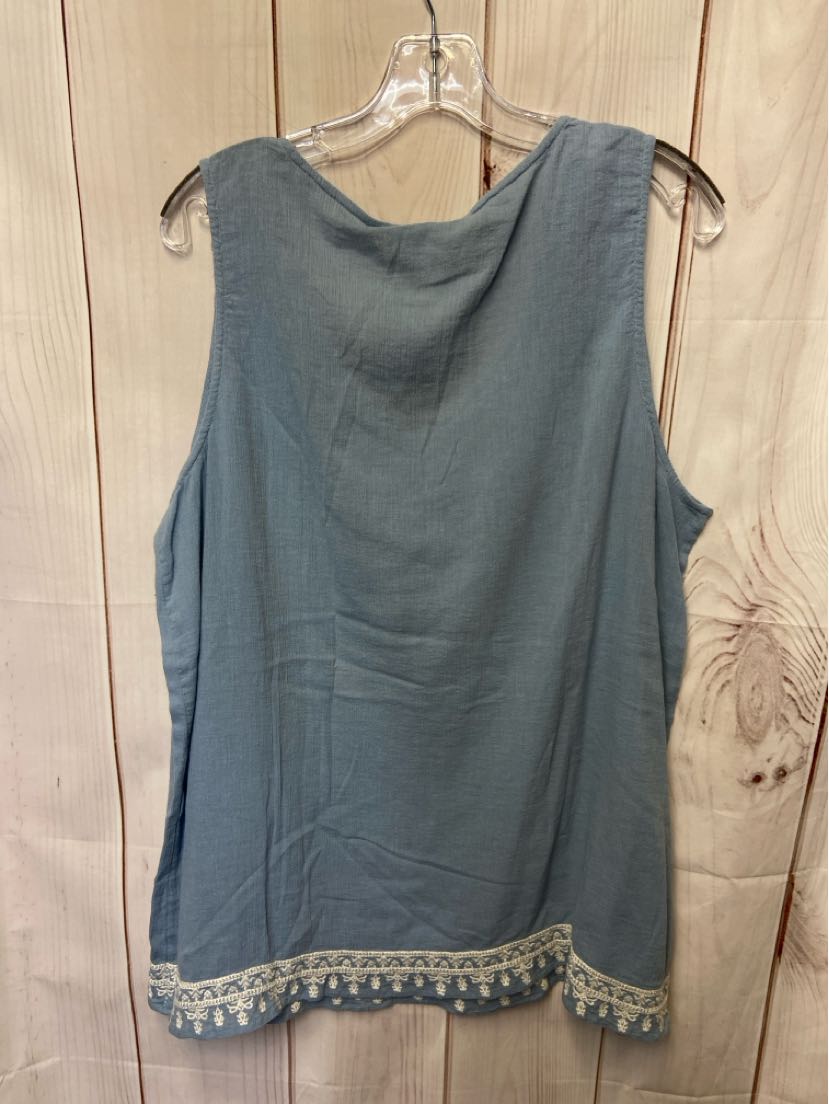 NWT J Jill Women's Size XL Blue Sleeveless Top