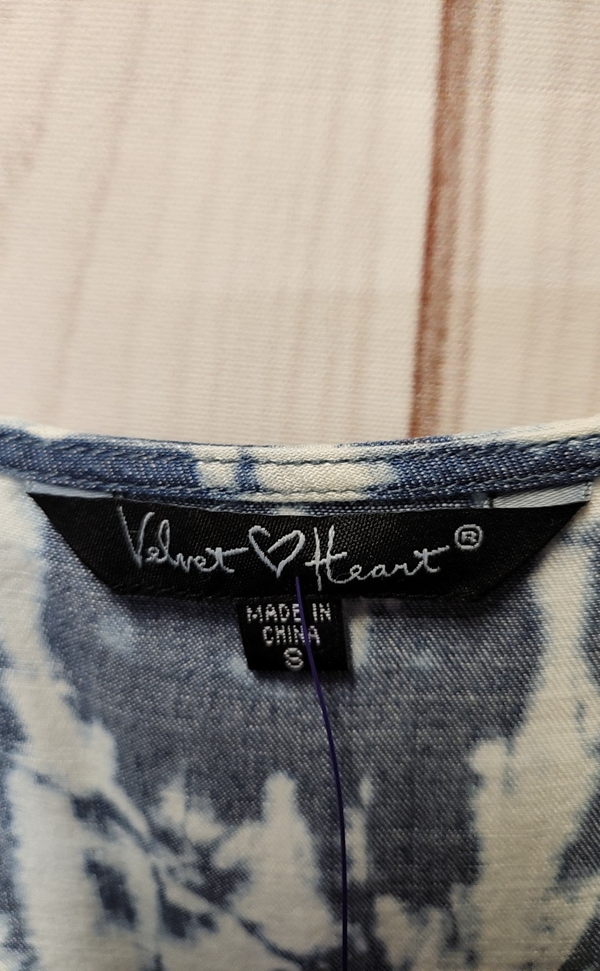 Velvet Heart Women's Size S White & Blue Tie Dye Dress