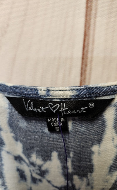 Velvet Heart Women's Size S White & Blue Tie Dye Dress