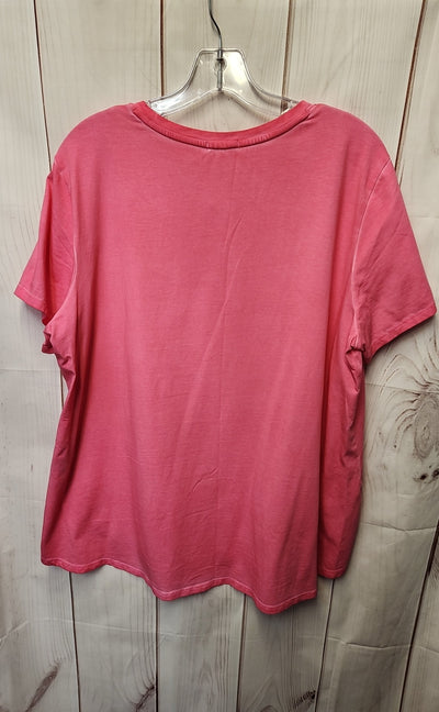 Nic & Zoe Women's Size XXL Pink Short Sleeve Top