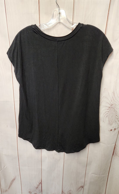 Nic & Zoe Women's Size S Petite Black Short Sleeve Top