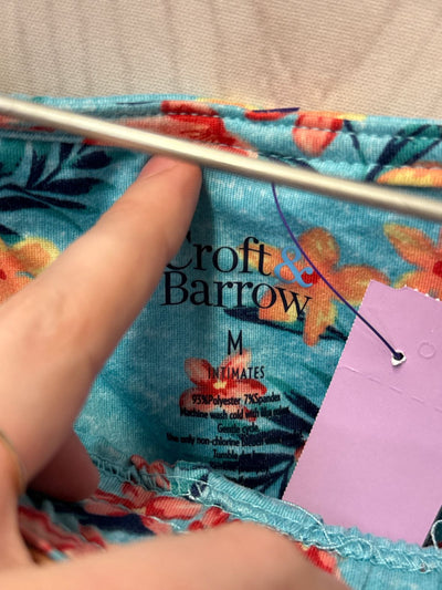 Croft & Barrow Women's Size M Teal Floral Pajamas