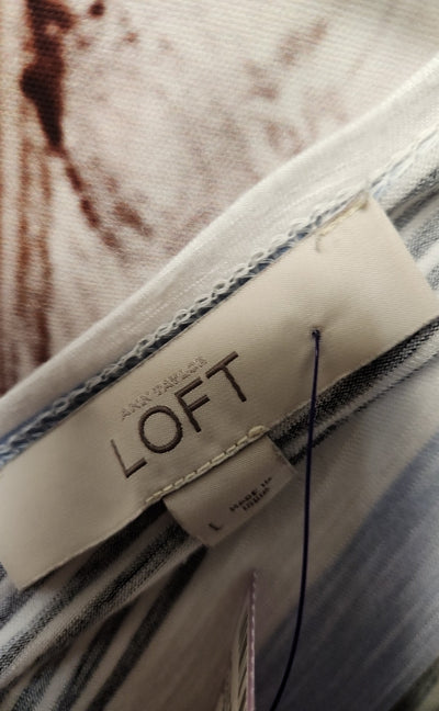 Loft Women's Size L Blue & White Dress