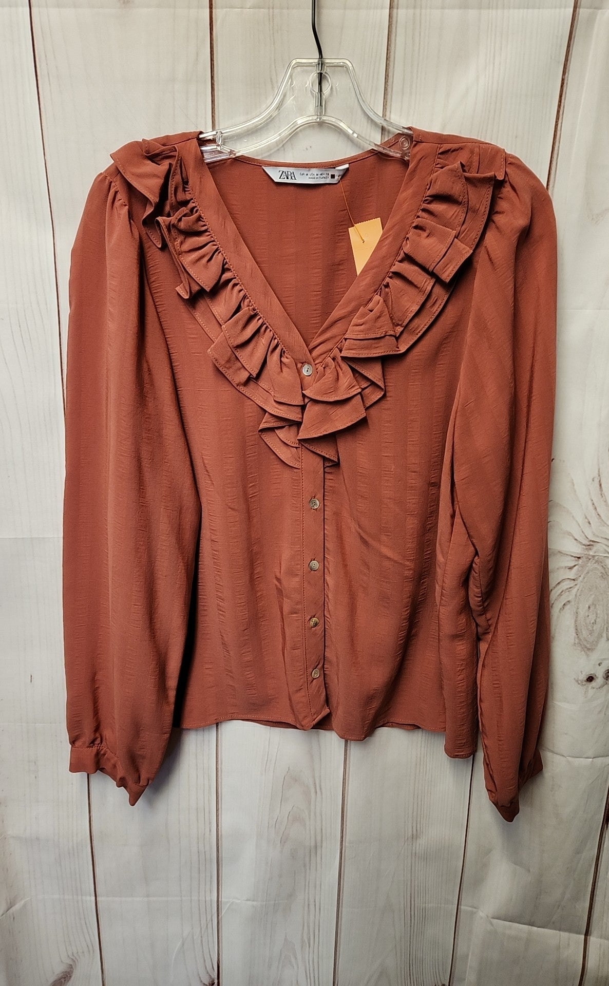 Zara Women's Size M Red Long Sleeve Top