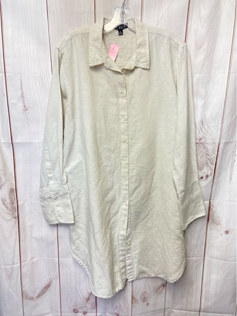 J Crew Women's Size M Beige Linen Blend Cover-Up